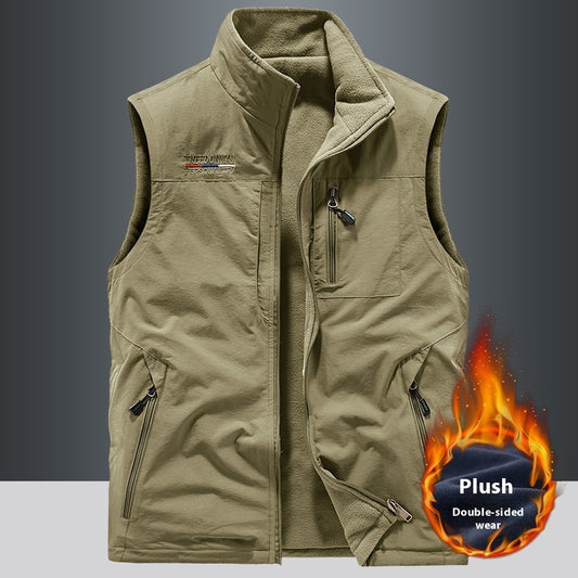 Chaleco deportivo polar de doble cara para hombre