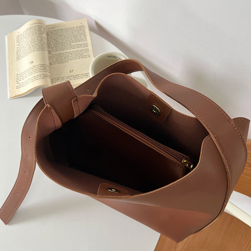 Bolso de hombro para mujer estilo bandolera minimalista de piel sintética