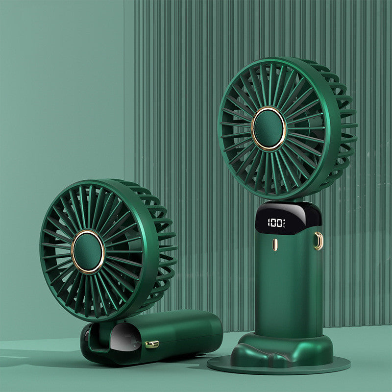 Mini ventilador eléctrico portátil de mano recargable por USB plegable para colgar en el cuello ajustable con 5 velocidades
