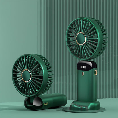 Mini ventilador eléctrico portátil de mano recargable por USB plegable para colgar en el cuello ajustable con 5 velocidades