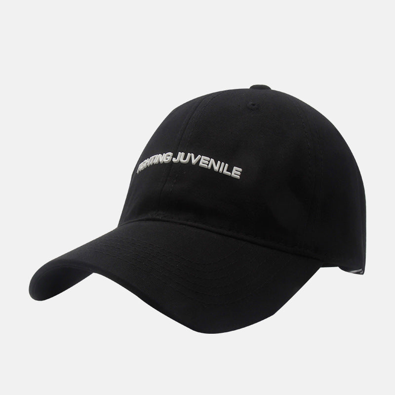 Gorra de béisbol con visera curva y letras de algodón