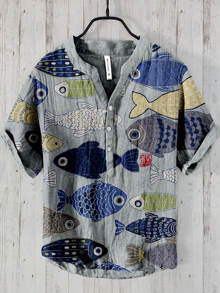 Men's Casual Printed Hawaiian Shirt