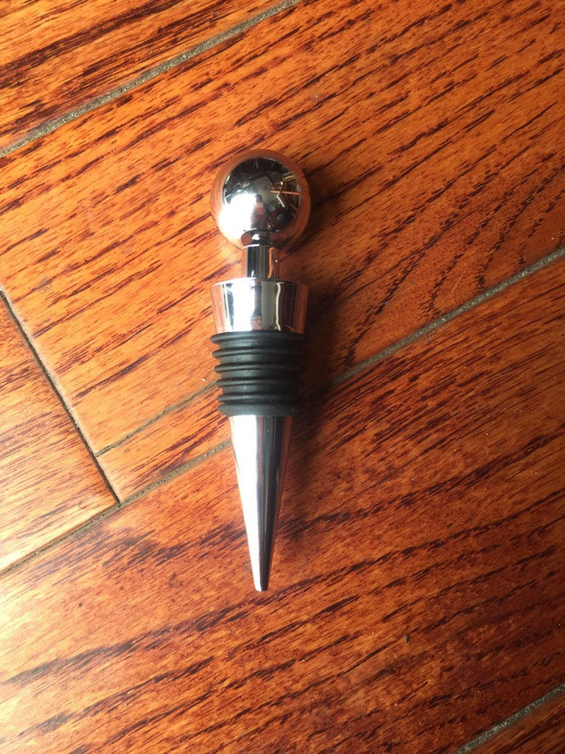 Silver plastic wine bottle stopper