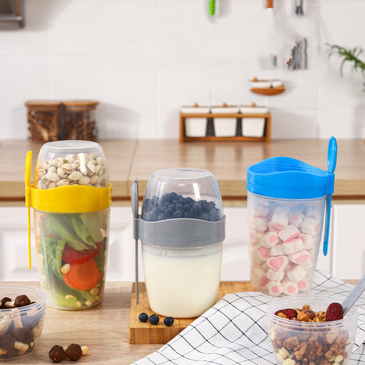 Vaso para ensalada de gran capacidad con tapa y  cuchara