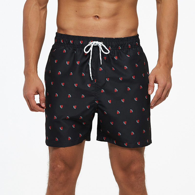 Men's quick-drying beach swim trunks with mesh lining