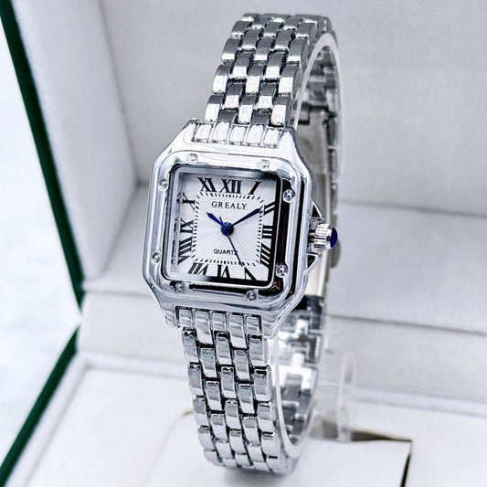 Reloj cuadrado de moda para mujer resistente al agua
