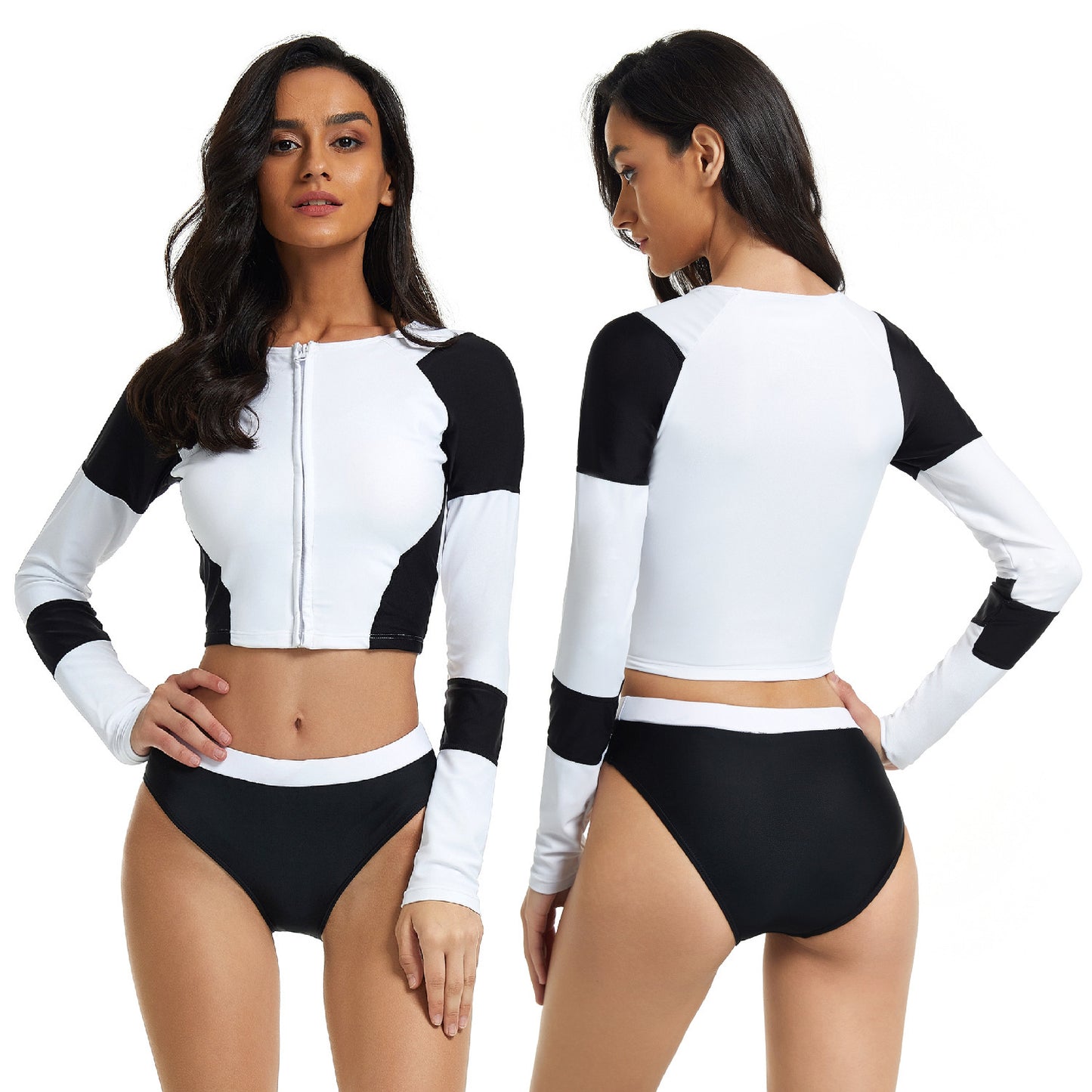 Traje de baño de manga larga dividido para mujer