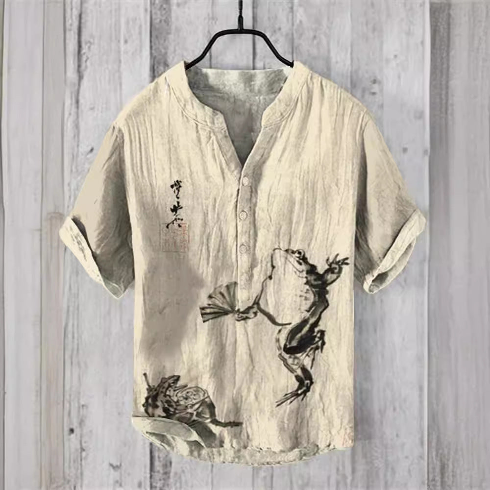 Men's Casual Printed Hawaiian Shirt