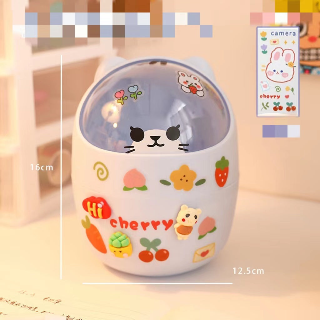 Mini bear desktop trash can