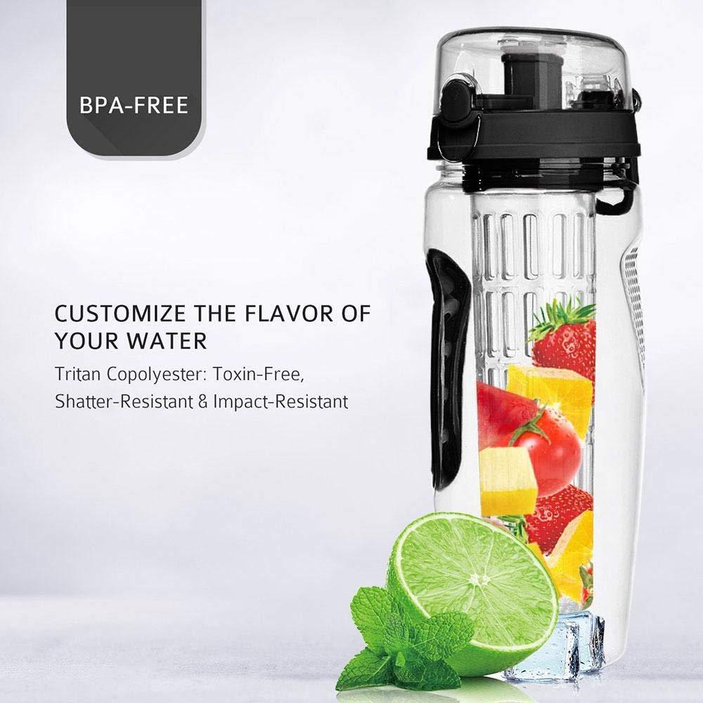 Botella de agua con Infusor de fruta  o te frio de plástico 1L