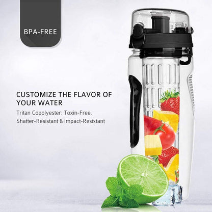 Botella de agua con Infusor de fruta  o te frio de plástico 1L