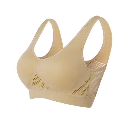 Sujetador deportivo de yoga fino de malla para mujer