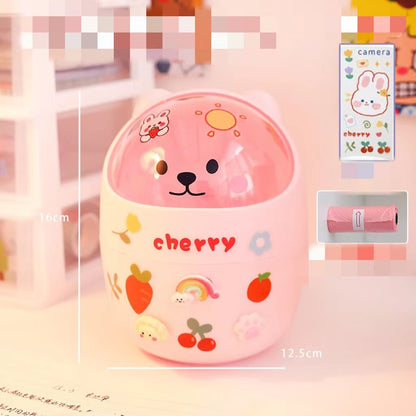 Mini bear desktop trash can