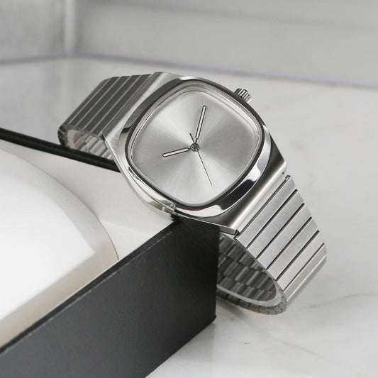 Reloj unisexo de moda simple de acero inoxidable