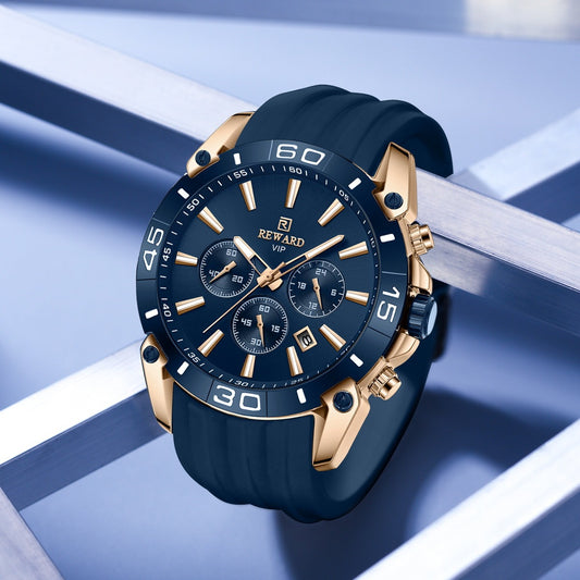 Reloj cronógrafo multifunción de cuarzo para hombre con tres esferas y seis agujas