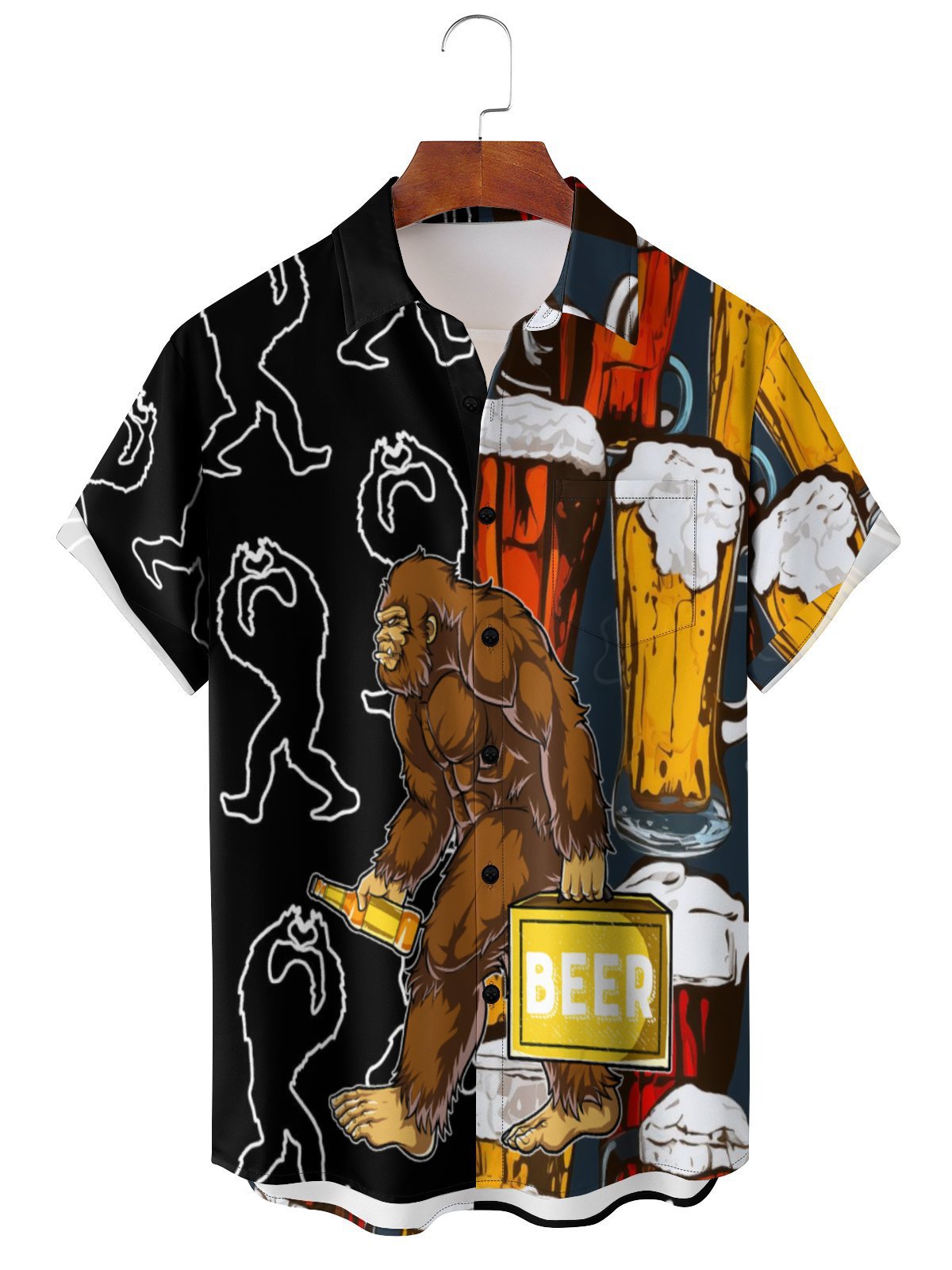 Beer 3D Print Short Sleeve Shirt