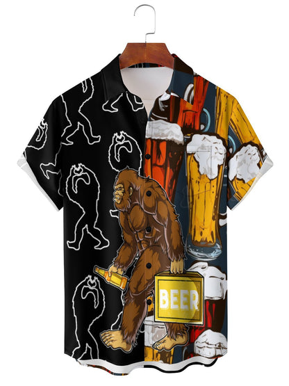 Beer 3D Print Short Sleeve Shirt