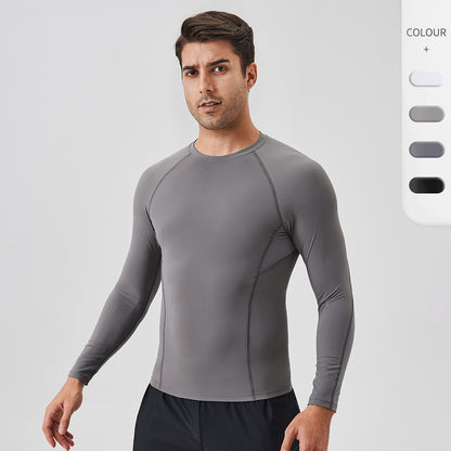 Slim-fitting long-sleeved sports T-shirt