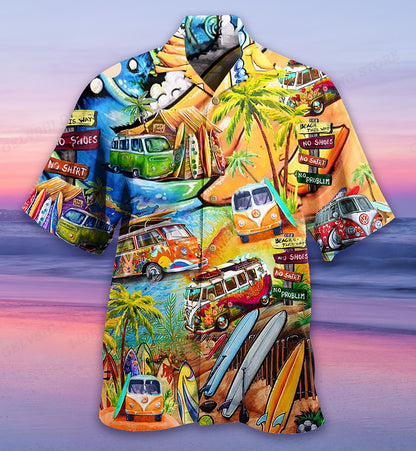 Men's summer short-sleeved shirt with fashionable print