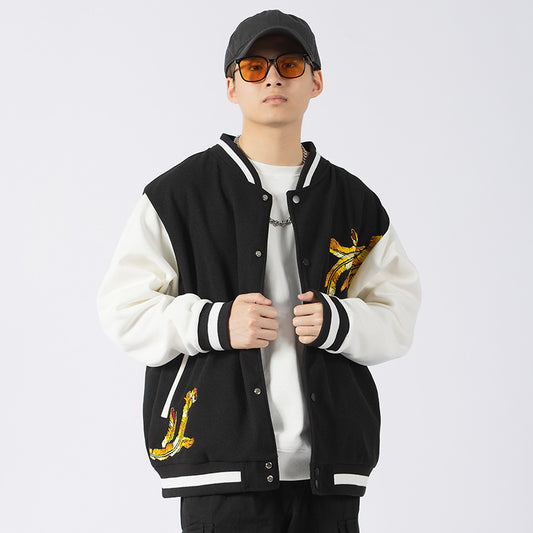 Loose vintage jacket with embroidery