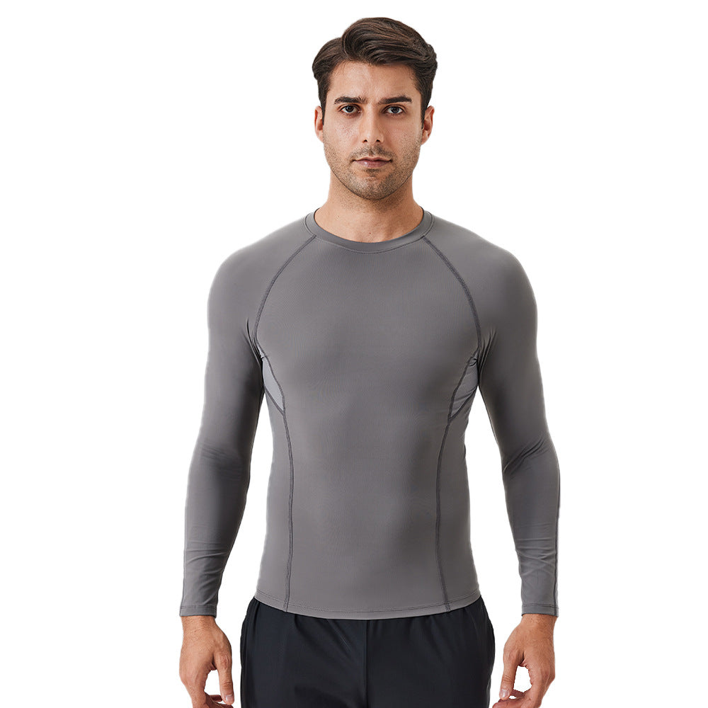 Slim-fitting long-sleeved sports T-shirt