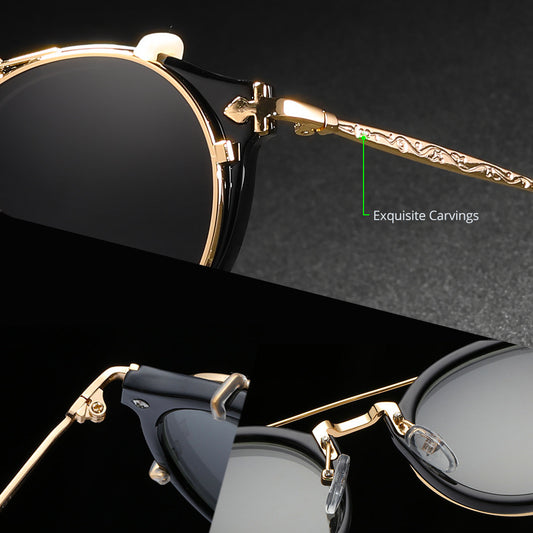 Gafas de sol casuales de metal liso para mujer