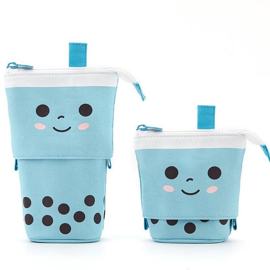Estuche retráctil para lápices con diseño de cara sonriente