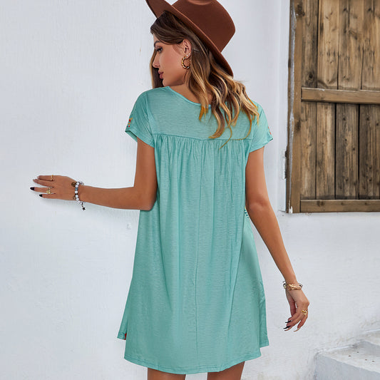 Vestido informal suelto corto para mujer