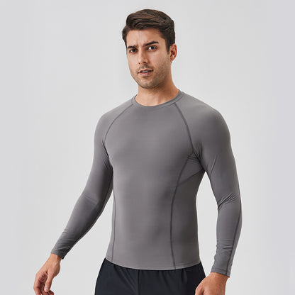 Slim-fitting long-sleeved sports T-shirt