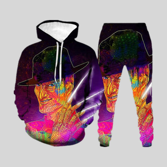 Suéter holgado con estampado digital 3D para hombre