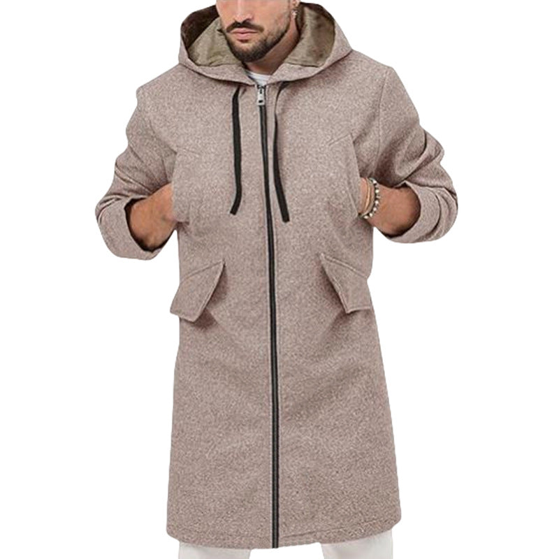 Abrigo con capucha estilo cárdigan de lana