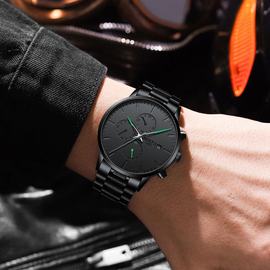 Reloj de cuarzo antiluminiscente multifuncional para hombre