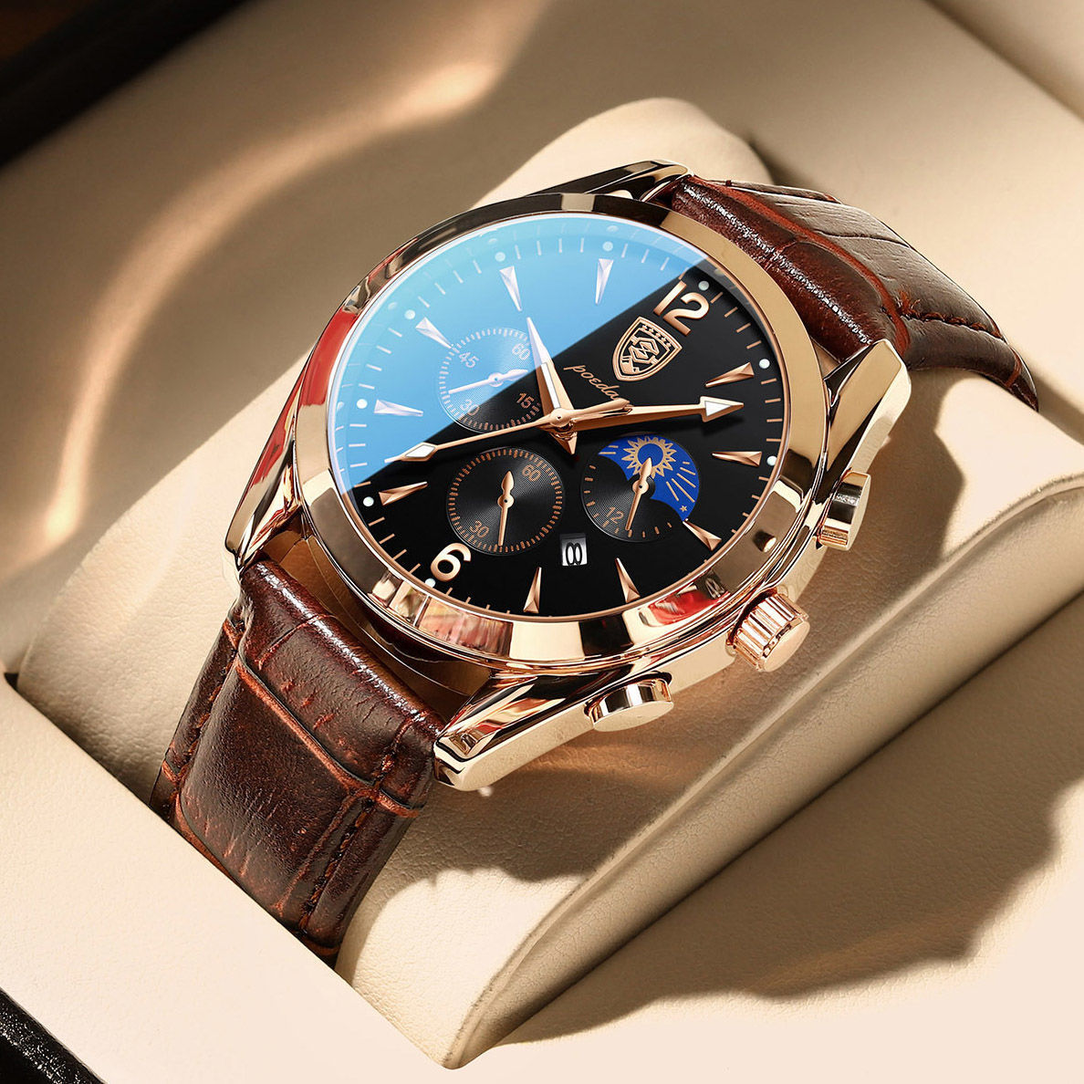 Men's waterproof luminous watch