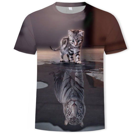 Camiseta Cuello redondo de manga corta con estampado de animales