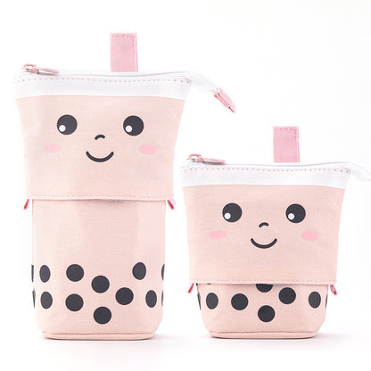 Estuche retráctil para lápices con diseño de cara sonriente