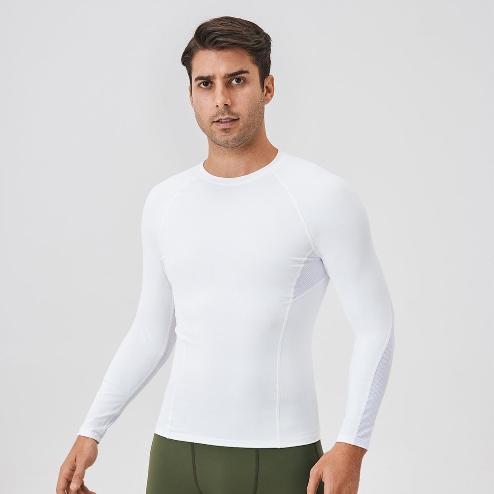 Slim-fitting long-sleeved sports T-shirt