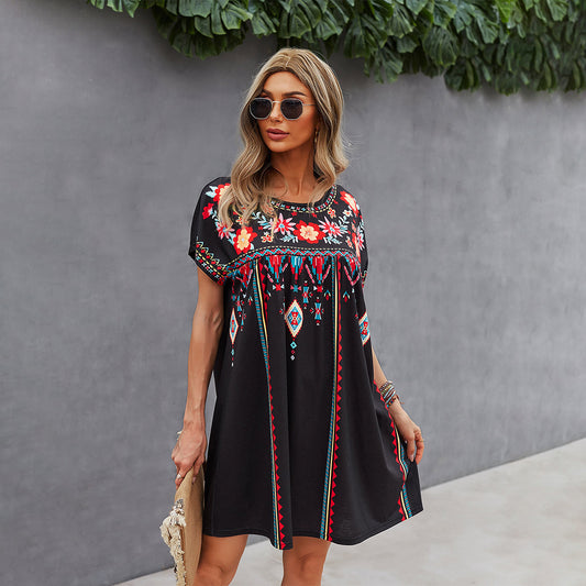 Vestido informal suelto corto para mujer