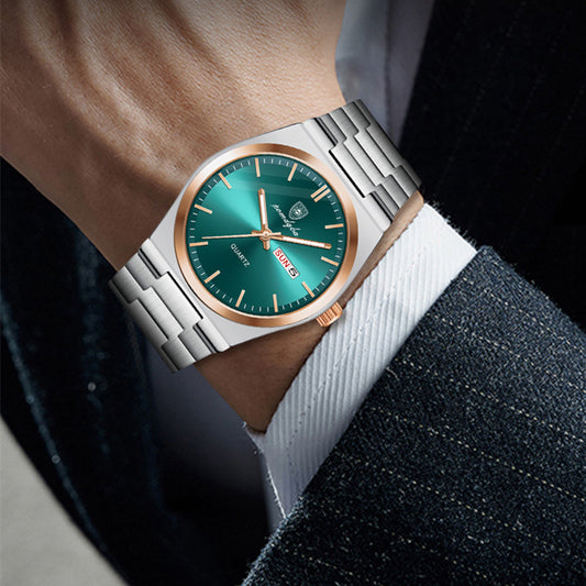 Reloj de cuarzo luminoso ultrafino e impermeable para hombre