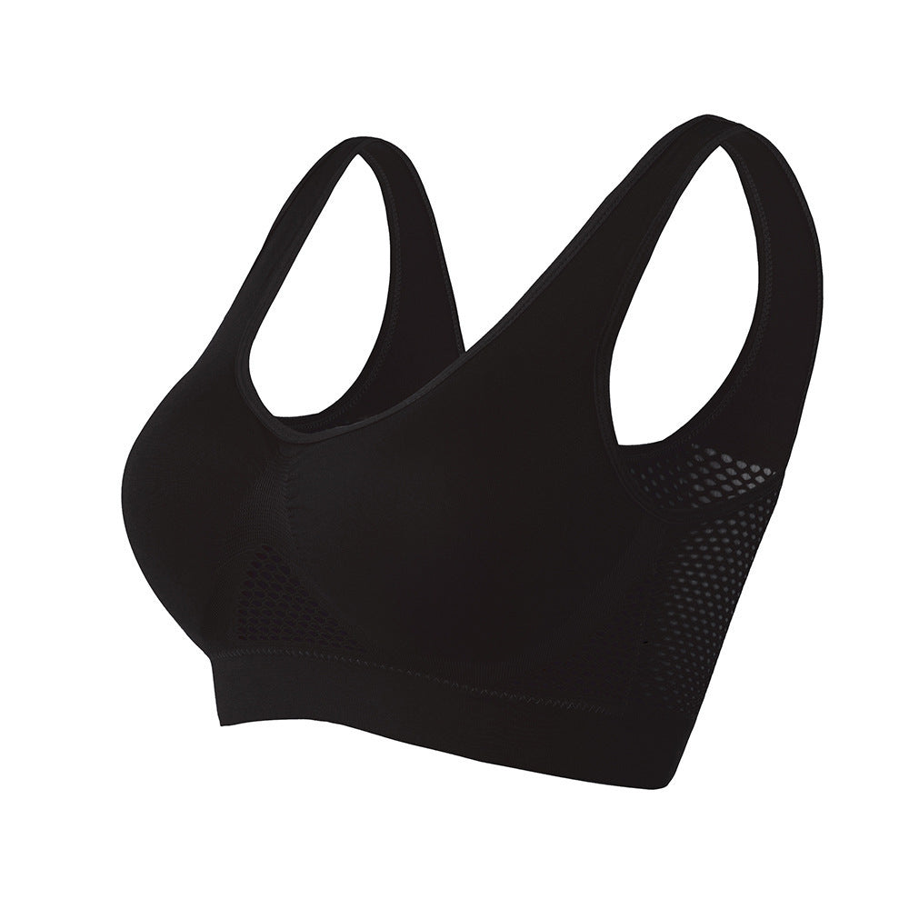 Sujetador deportivo de yoga fino de malla para mujer