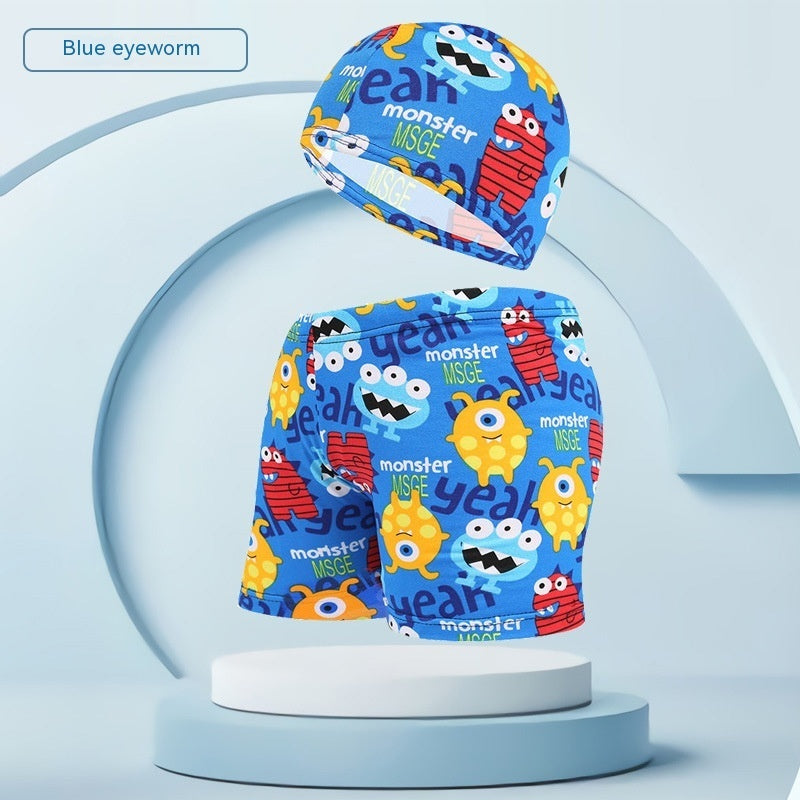Children's swimsuit with swim cap, ideal for beach holidays