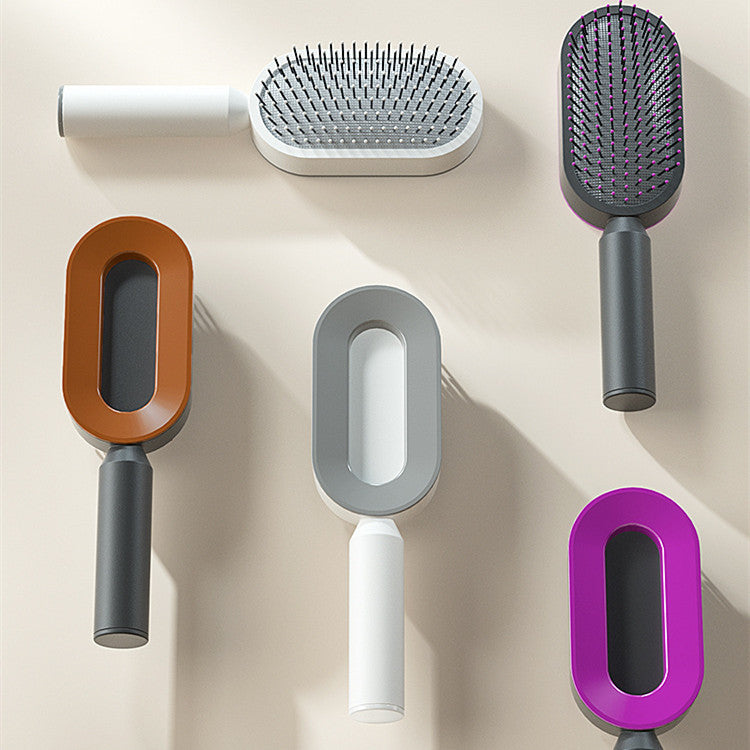 Self-cleaning hair care brush