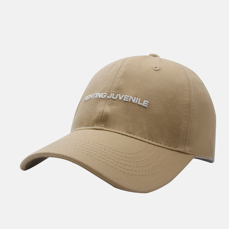 Gorra de béisbol con visera curva y letras de algodón