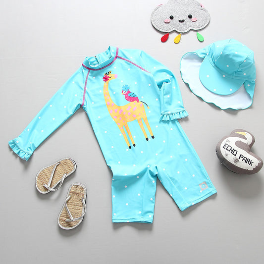 Traje de baño de una pieza para niños con protección solar