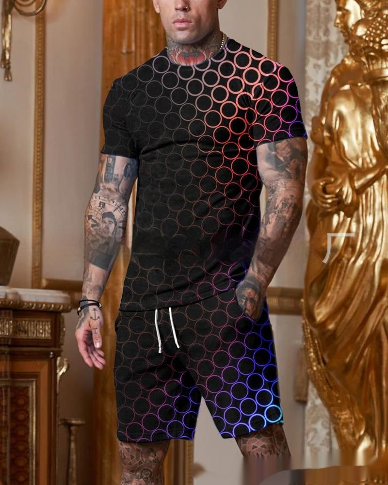 conjunto de 2piezas manga corta con estampado