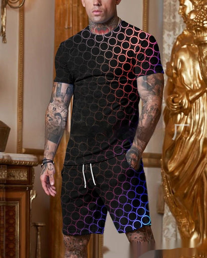 conjunto de 2piezas manga corta con estampado