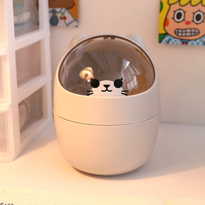 Mini bear desktop trash can