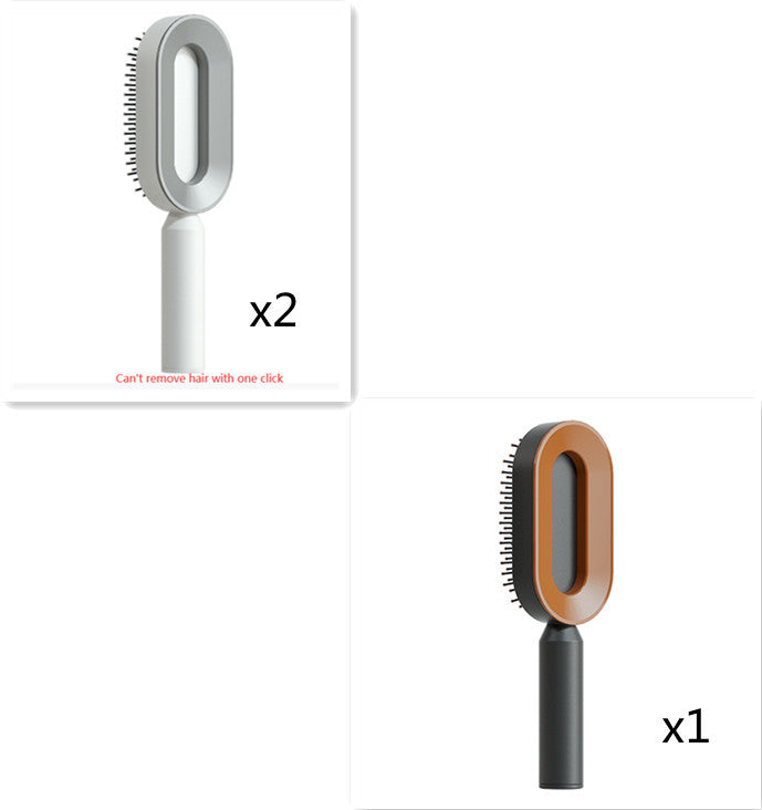Self-cleaning hair care brush