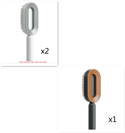 Self-cleaning hair care brush