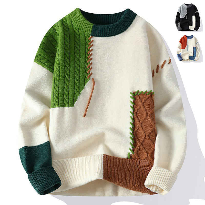 Men's Color Block Long Sleeve Sweater