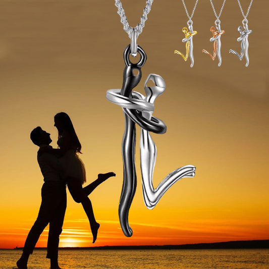 Collar con colgante de abrazo de amor